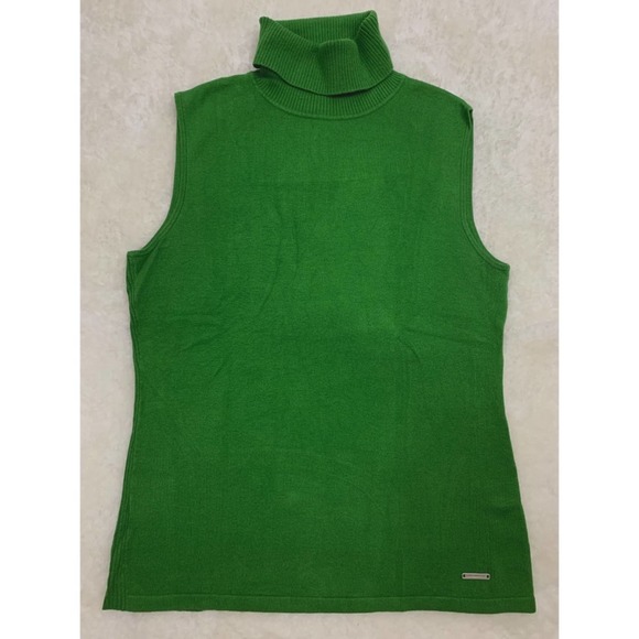 Simons Sleeveless Turtleneck Sweater Rayon Cotton Blend Sweater Large - Picture 1 of 12